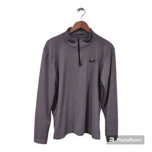 Nike Pullover Men's Breathable 1/4 Zip Training Shirt Gray Size large